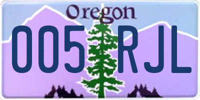 OR license plate 005RJL