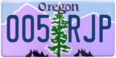 OR license plate 005RJP