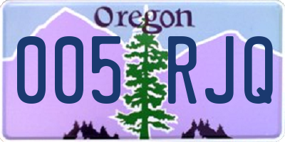 OR license plate 005RJQ