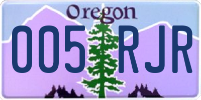 OR license plate 005RJR