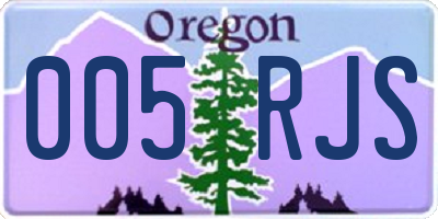 OR license plate 005RJS
