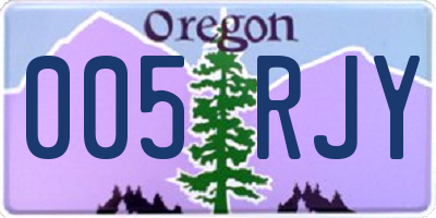 OR license plate 005RJY