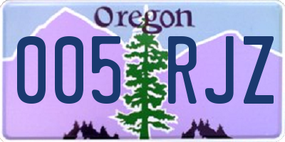 OR license plate 005RJZ