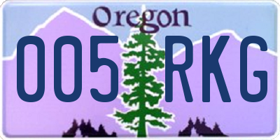 OR license plate 005RKG