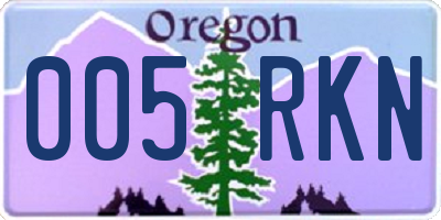 OR license plate 005RKN