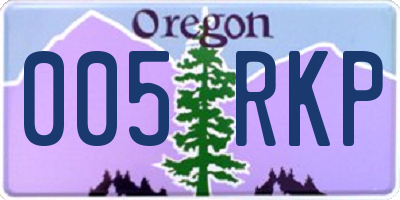 OR license plate 005RKP