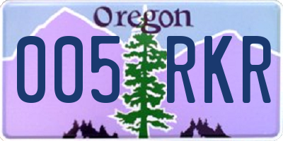 OR license plate 005RKR