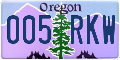 OR license plate 005RKW