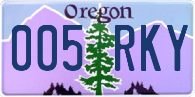 OR license plate 005RKY