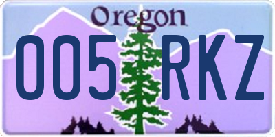 OR license plate 005RKZ