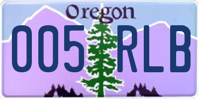 OR license plate 005RLB