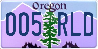 OR license plate 005RLD