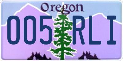 OR license plate 005RLI