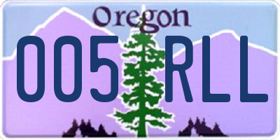 OR license plate 005RLL