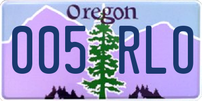 OR license plate 005RLO