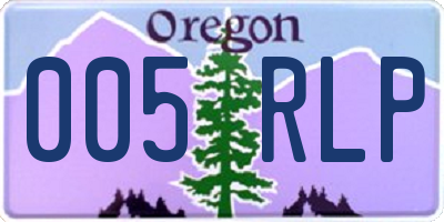 OR license plate 005RLP