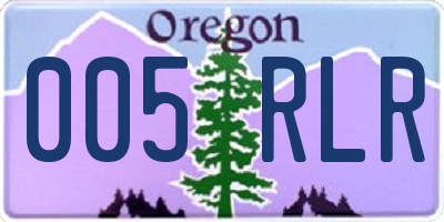 OR license plate 005RLR
