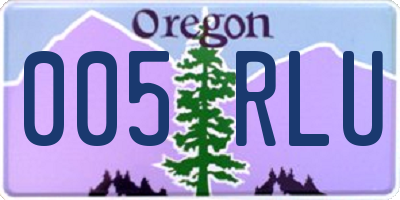 OR license plate 005RLU