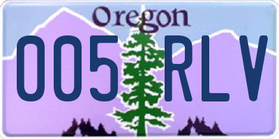 OR license plate 005RLV