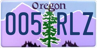 OR license plate 005RLZ