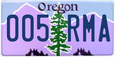 OR license plate 005RMA