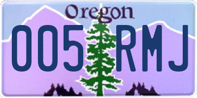 OR license plate 005RMJ