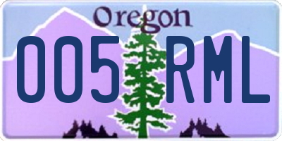 OR license plate 005RML