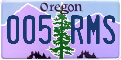 OR license plate 005RMS