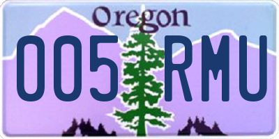 OR license plate 005RMU