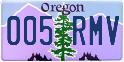 OR license plate 005RMV
