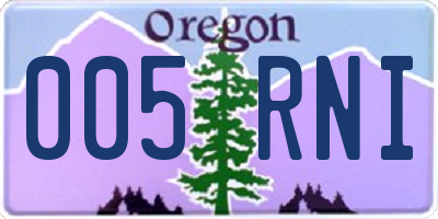 OR license plate 005RNI