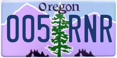 OR license plate 005RNR