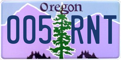 OR license plate 005RNT