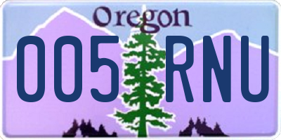 OR license plate 005RNU