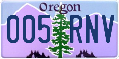 OR license plate 005RNV