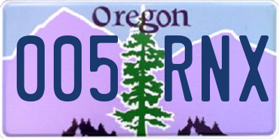 OR license plate 005RNX