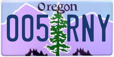 OR license plate 005RNY