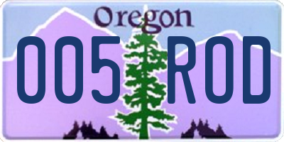 OR license plate 005ROD