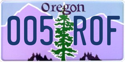 OR license plate 005ROF