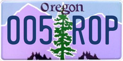 OR license plate 005ROP