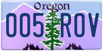 OR license plate 005ROV