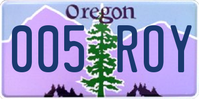 OR license plate 005ROY