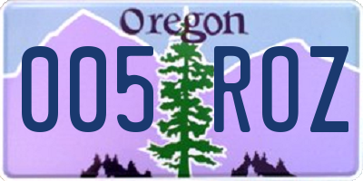 OR license plate 005ROZ