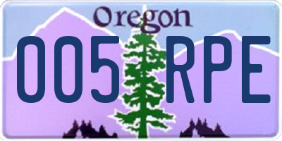 OR license plate 005RPE