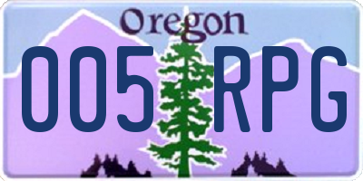 OR license plate 005RPG