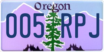 OR license plate 005RPJ