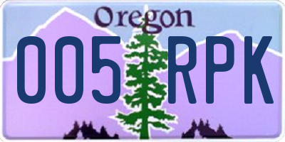 OR license plate 005RPK