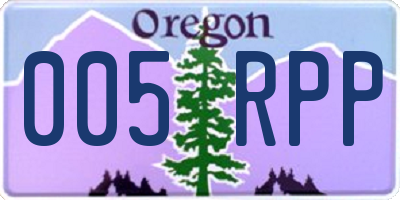 OR license plate 005RPP