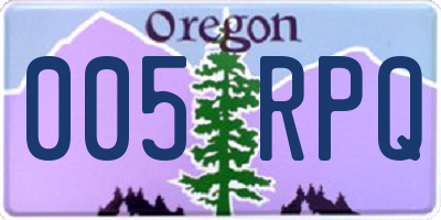 OR license plate 005RPQ