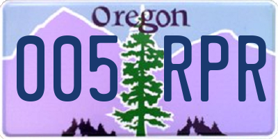 OR license plate 005RPR